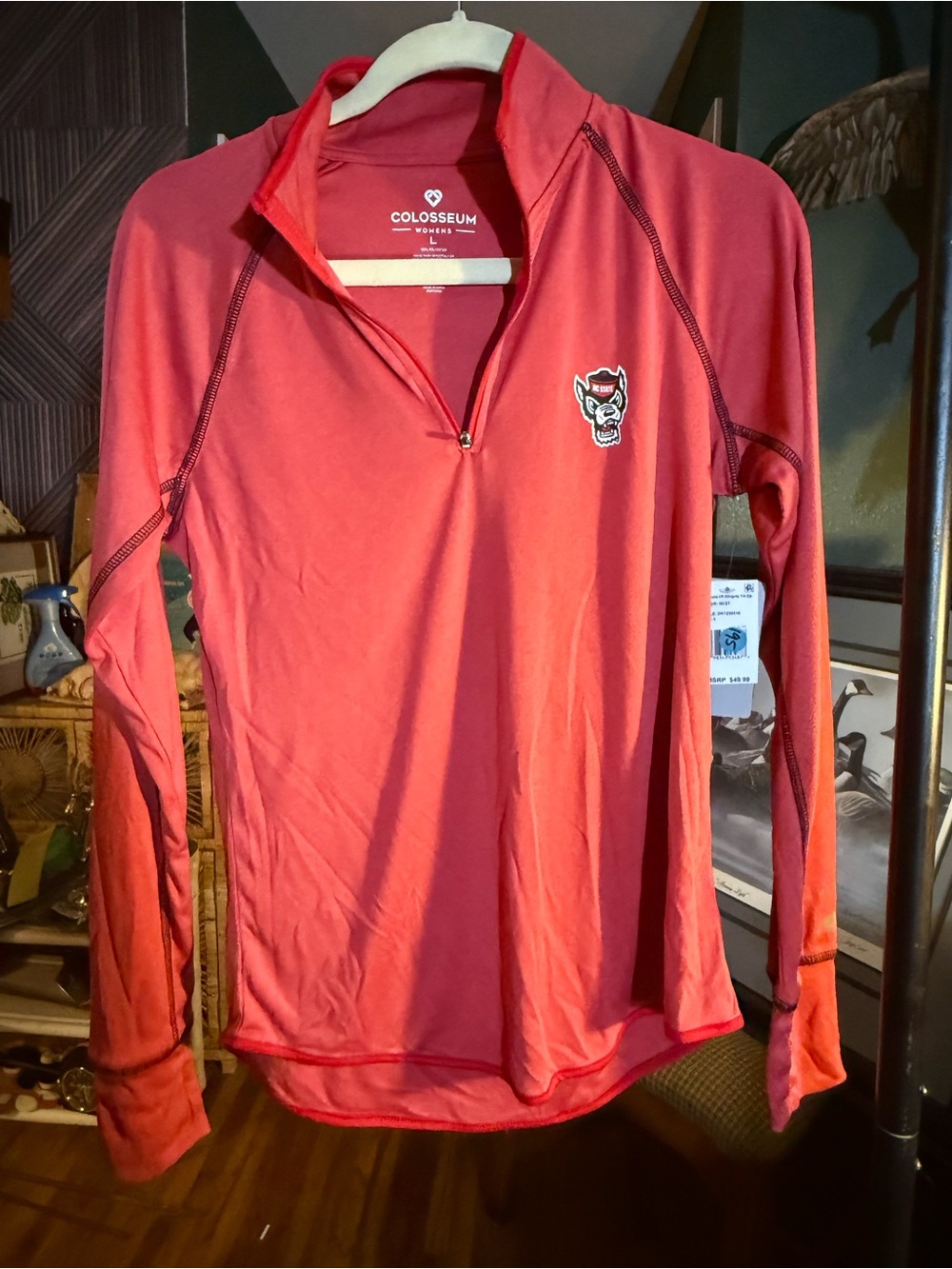 Colosseum Women's Coral-Red Quarter Zip Pullover with Logo